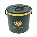 Silindir Kutu Büyük Boy, 18 cm x 17 cm - Siyah