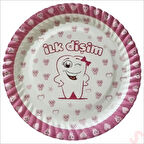 İlk Dişim Karton Tabak, 23cm x 8 Adet - Pembe