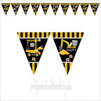 İnşaat Partisi Üçgen Bayrak Flama - 3 mt