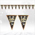 Mutlu Yıllar Üçgen Bayrak Flama - 1,60 mt