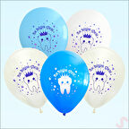 İlk Dişim Çıktı Balon, 30cm x 8 Adet - Mavi