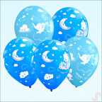 Bebek Temalı Balon, 30cm x 8 Adet - Mavi