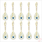 Epoksi Nazarlı Anahtarlık, Altın - 10 Adet