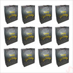 Happy Birthday Siyah Karton Çanta, 32 x 26 x 10 cm - 12 Adet