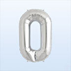 0 Yaş Rakam Gümüş Folyo Balon - 76 cm