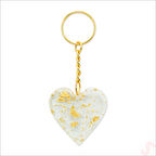 Epoksi Kalp Anahtarlık, Altın - 1 Adet