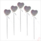 Beyaz Simli Kalp Çubuk, 25 cm x 4,5 cm - 10 Adet