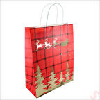 Kırmızı Kraft Karton Çanta, 31 x 25 x 10 cm - 1 Adet