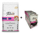 Felicia Yavru Tavuklu Kedi Maması 2 kg + 12 Adet Felicia Tavuklu Yavru Yaş Mama 85 Gr