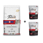 Felicia Kuzulu Yetişkin Kedi Maması 2 Kg + 2 Adet Yaş Mama