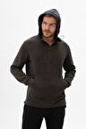 Arma Erkek Kapşonlu Kanguru Cepli Sweatshirt 