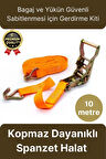 Çok Amaçlı Kopmaz Dayanıklı Kancalı Güvenli Sabitleme Gırgır Yük Gerdirme Kiti Spanzet Halat 10 mt