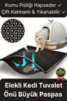 Özel Üretim Çift Katmanlı Yıkanabilir Kumu Pisliği Hapseden Büyük Elekli Kedi Tuvalet Önü Paspası