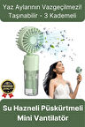 Taşınabilir Serinletici Klima Usb Şarjlı 3 Kademeli 1200 mAh Su Hazneli Püskürtmeli Mini Vantilatör