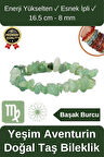 Özel Üretim Enerji Yükselten Esnek Ipli Başak Burcu Gerçek Yeşim Aventurin Doğal Taş Unisex Bileklik