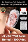 Çok Amaçlı Pratik Dayanıklı Elastik Tek Kullanımlık Banyo Duş Su geçirmez Kulak Bonesi 100 Adet