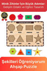 Yeni Seri Çocuk Ebeveyn Eğlenceli Eğitici Öğrenme Destekli Şekiller Yapboz Ahşap Tutmalı Puzzle