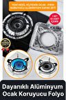 Çok Amaçlı Pratik Leke Önleyici Isıya Dayanıklı Yıkanabilir Alüminyum Ocak Koruyucu Folyo - 10 Adet