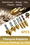 Özel Paslanmaz Çelik Kırılmaz HSS Bits Uçlu Altıgen Titanyum Kaplama Havşa Matkap Uç Seti 6 Parça