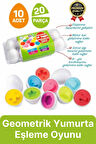 Yeni Nesil Eğitici Öğretici El Göz Kordinasyonu Çocuk Bebek Geometrik Yumurta Eşleme Oyunu 10'lu