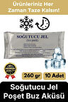 Premium Güvenli Malzeme Dayanıklı Seyahat Yolculuk Yiyecek Soğutucu Jel Poşet Buz Aküsü 260gr 10Adet
