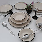 Anka 8 Parça 2 Kişilik Yemek Takımı - Siyah File