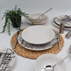 Ekose 16 parça 4 Kişilik Yemek Takımı Düz