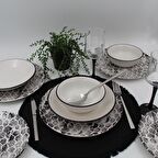 Snake 8 Parça Yemek Takımı Siyah