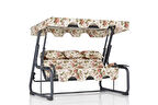 Vitis 3 Kişilik Bahçe Balkon Teras Salıncağı - İngiliz Gülü
