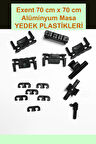 Exent 70x70 Alüminyum Masa Yedek Plastikleri-12 Adet