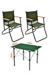 2 Adet 120 Kg kapasiteli Katlanır Kamp Sandalyesi ve 50x70 Kamp Masası Seti-2-AS-5070-Y