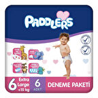 Paddlers Bebek Bezi 6 Numara X-Large 6 Adet (15+Kg) Deneme Paketi