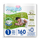 Paddlers Pure Bebek Bezi 1 numara Yenidoğan 160 Adet ( 2-5 kg ) Süper Fırsat Paketi