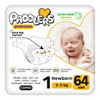 Paddlers Protection Bebek Bezi 1 Numara Yenidoğan 64 Adet (2-5 Kg) Jumbo Paket 