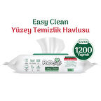 Easy Clean Beyaz Sabun Katkılı Yüzey Temizlik Havlusu 12x100 (1200 Yaprak)