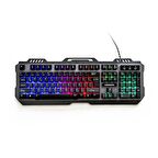 Preo MG41 Membran Metal Gövdeli RGB Aydınlatmalı Kablolu Oyuncu Klavyesi Siyah