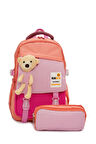 Peluş Ayıcık Detaylı Kız Çocuk İlkokul Çanta Seti