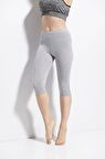 Kolcu Kadın Elastan Kapri Tayt 454 - Gri