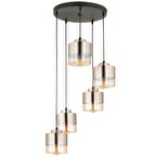 Lampaluce Rico Modern Tasarım Sarkıt Avize 5'li Siyah