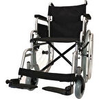 Poylin Manuel Tekerlekli Sandalye | Katlanabilir Sırtlı Çelik Şase, Bas-Çıkar Tekerlekli, Antibakteriyel Döşemeli P111