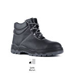 Mekap 072R S1 Deri Çelik Burunlu Bağcıklı İş Botu