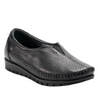 Forelli 23438-G Essel Siyah Kadın Comfort Deri Ayakkabı