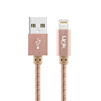 LinkTech K544 Safe Lightning USB Örgü Metal Data/Şarj Kablosu 30cm