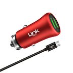 LinkTech M581 12W 2.4A Metal Araç Şarj Aleti ve Micro USB Kablo Set