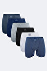 Erkek Desenli 6 lı Pamuk Elastan Uzun Boxer 073