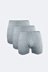 Erkek Siyah Gri Desenli 3 Lü Pamuk Elastan Uzun Boxer 073
