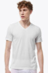 Erkek Füme V Yaka Modal İnce Yaz Serinliği Tişört 085