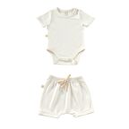 ELATION MILK Şortlu Bodysuit Takım - 2 Parça | Yazlık Bebek Kıyafeti Şort ve Kısa Kollu Bodysuit