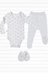 Lamb Bebek 3'lü Takım Yenidoğan Bodysuit Patikli Pijama Eldiven Seti