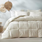 ÇİFT KİŞİLİK YORGAN + 2 YASTIK HEDİYELİ EGEO SET KUM